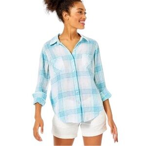 Lilly Pulitzer Sea View Button-Down Shirt in Blue Ibiza